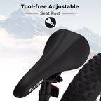 Bicicletta Okak 24" Fat Tire con Sospensione Anteriore, Mountain Bike a 7 Velocità con Freno a Disco e Telaio in Acciaio ad Alto Tenore di Carbonio, Bici da Trail per Pendolari
