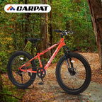 Bicicletta Okak 24" Fat Tire con Sospensione Anteriore, Mountain Bike a 7 Velocità con Freno a Disco e Telaio in Acciaio ad Alto Tenore di Carbonio, Bici da Trail per Pendolari