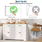 Mobile buffet da caffè rustico con 2 ante e cassetto, credenza da cucina, ripiano regolabile, capacità 68 kg, facile montaggio per sala da pranzo