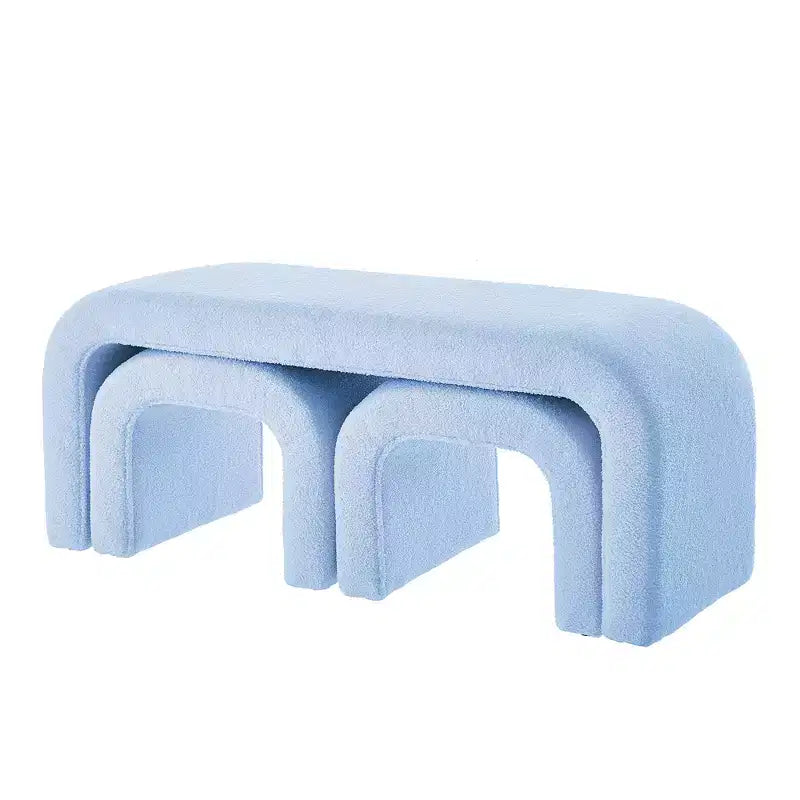 Panca moderna a U in tre pezzi e set pouf, incluso un piccolo pouf-divano, è perfetta da posizionare nell'ingresso o in camera da letto.