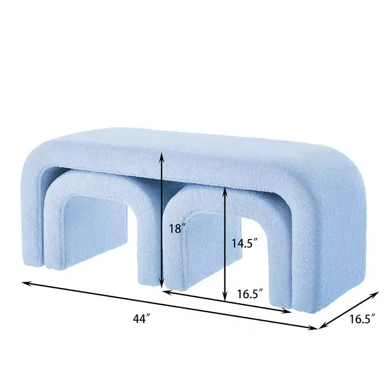 Panca moderna a U in tre pezzi e set pouf, incluso un piccolo pouf-divano, è perfetta da posizionare nell'ingresso o in camera da letto.