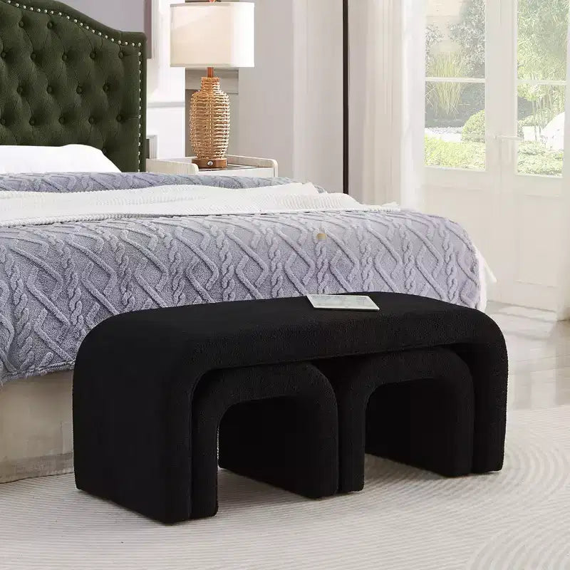Panca moderna a U in tre pezzi e set pouf, incluso un piccolo pouf-divano, è perfetta da posizionare nell'ingresso o in camera da letto.