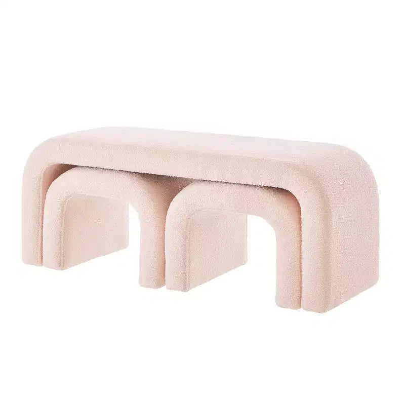 Panca moderna a U in tre pezzi e set pouf, incluso un piccolo pouf-divano, è perfetta da posizionare nell'ingresso o in camera da letto.