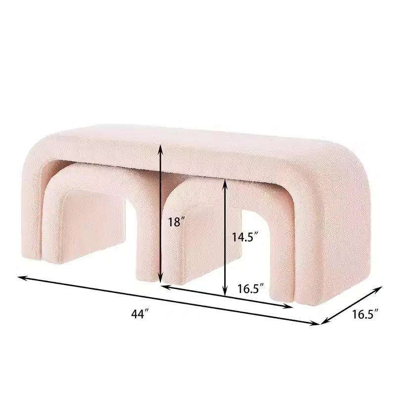 Panca moderna a U in tre pezzi e set pouf, incluso un piccolo pouf-divano, è perfetta da posizionare nell'ingresso o in camera da letto.
