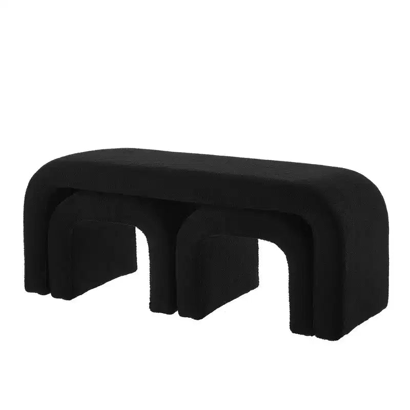 Panca moderna a U in tre pezzi e set pouf, incluso un piccolo pouf-divano, è perfetta da posizionare nell'ingresso o in camera da letto.