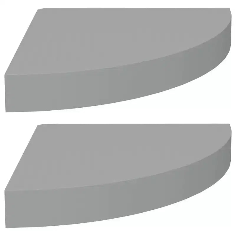 Mensola ad angolo set da 2 in MDF grigio a nido d'ape, metallo 25x25 cm