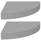 Mensola ad angolo set da 2 in MDF grigio a nido d'ape, metallo 25x25 cm