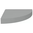 Mensola ad angolo set da 2 in MDF grigio a nido d'ape, metallo 25x25 cm