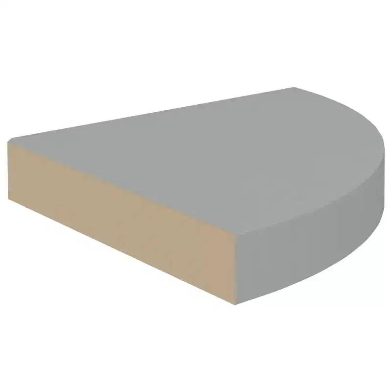 Mensola ad angolo set da 2 in MDF grigio a nido d'ape, metallo 25x25 cm