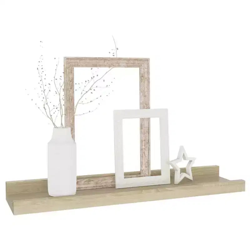 Set di 2 mensole da parete in MDF, rovere Sonoma, medie