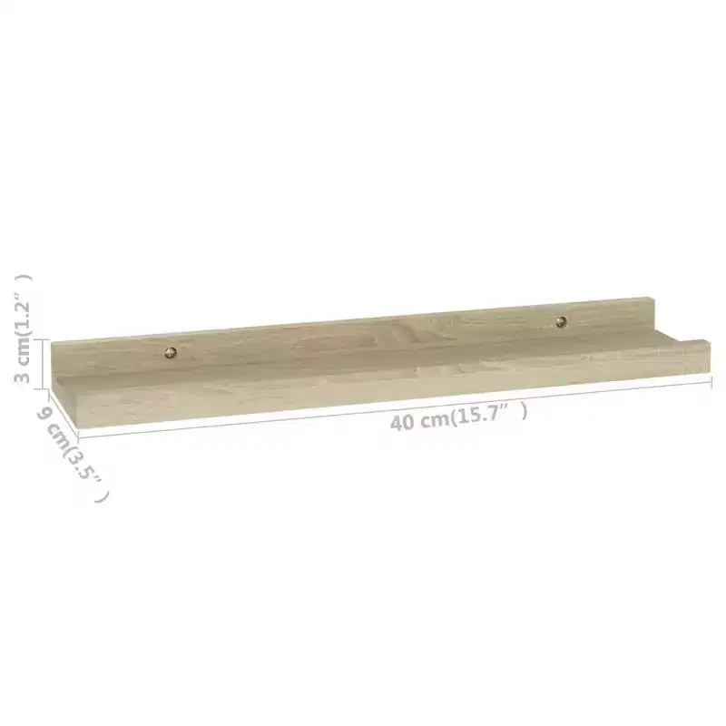 Set di 2 mensole da parete in MDF, rovere Sonoma, medie