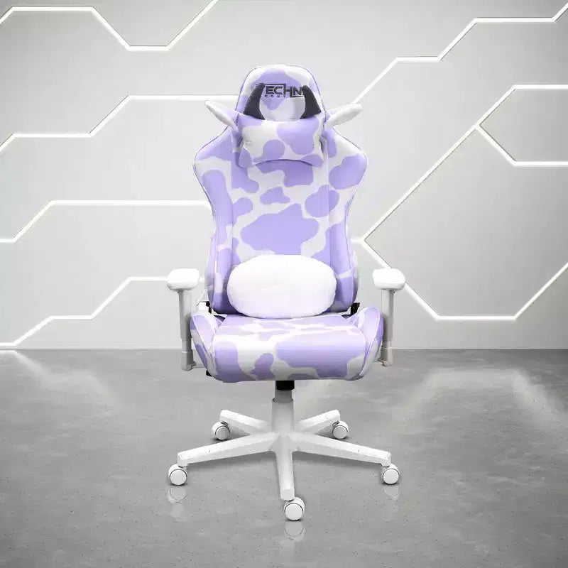 TS85 Lavender Print COW Series Gaming Chair