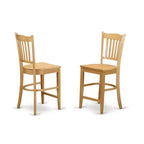 HomeStock 3-Pc Natural Oak Finish Solid Wood Top - Dining Room Set - Seats 4