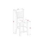 HomeStock 3-Pc Natural Oak Finish Solid Wood Top - Dining Room Set - Seats 4