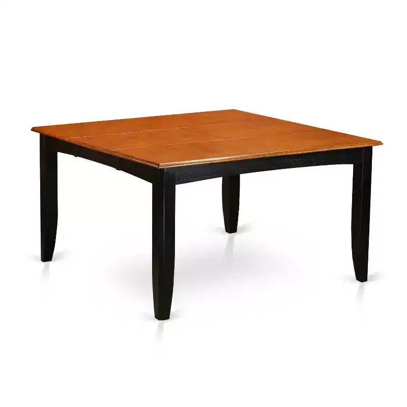 HomeStock 7-Piece Square Black & Cherry Finish Solid Wood Top Dining Table with 6-Chairs