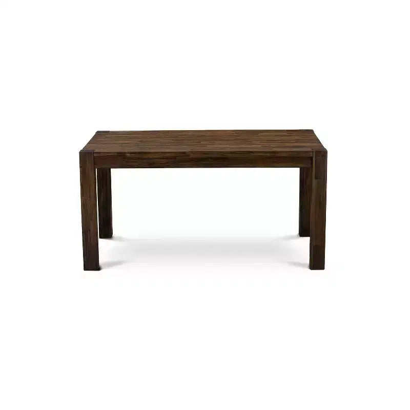HomeStock Tavolo da pranzo rettangolare a 7 pezzi con piano in legno massello di quercia naturale e 6 sedie Parson