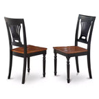 5-Piece Black and Cherry Finish Solid Wood Top - Rectangular Dining Room Set (Seats- 4)