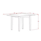 5-Piece Black and Cherry Finish Solid Wood Top - Rectangular Dining Room Set (Seats- 4)