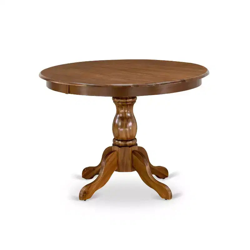 3-Piece Acacia Walnut Finish Solid Wood Top - Button Tufted Dining Room Set - Seats 4