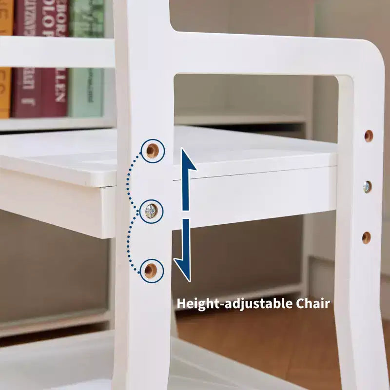 Kids Corner Desk, Desk and Chair Set for Children, L Shape Kids Study Table - Features Bulletin Board Open Shelves & Storage Cabinets and Drawers