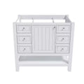 MAYEERTY 36 Bathroom Vanity without Sink 1 Cabinet 3 Drawers Solid Wood Frame MDF White
