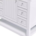 MAYEERTY 36 Mobile bagno senza lavabo 1 Armadietto 3 Cassetti Struttura in legno massello MDF Bianco