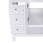 MAYEERTY 36 Mobile bagno senza lavabo 1 Armadietto 3 Cassetti Struttura in legno massello MDF Bianco
