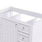 MAYEERTY 36 Mobile bagno senza lavabo 1 Armadietto 3 Cassetti Struttura in legno massello MDF Bianco