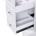 MAYEERTY 36 Mobile bagno senza lavabo 1 Armadietto 3 Cassetti Struttura in legno massello MDF Bianco