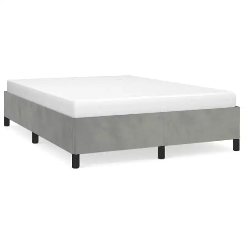 Struttura letto in velluto grigio chiaro (100% poliestere), compensato Francese
