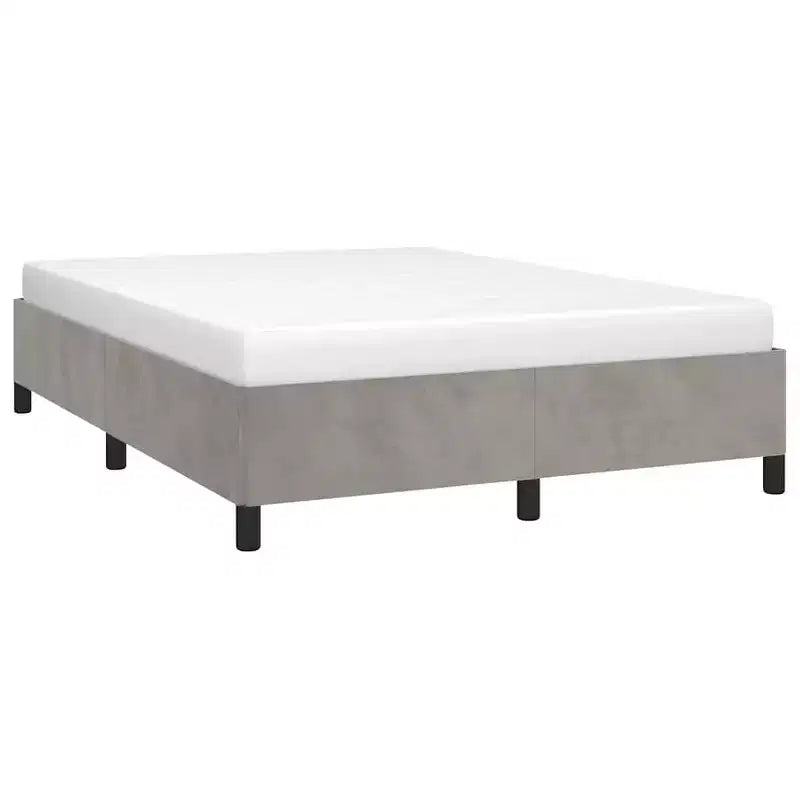 Struttura letto in velluto grigio chiaro (100% poliestere), compensato Francese
