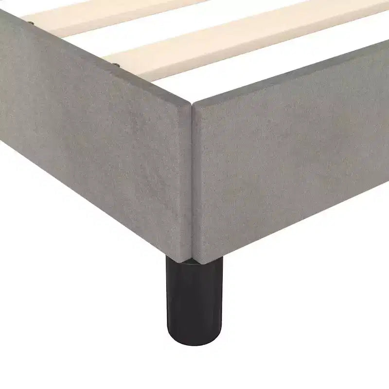 Struttura letto in velluto grigio chiaro (100% poliestere), compensato Francese