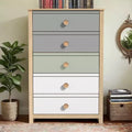 Galano 5-Drawer Chest with Mixed Color Fronts in Oslo Oak 30.7 W x 15.7 D x 46.2 H
