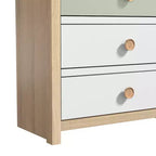 Cassettiera Galano a 5 cassetti con frontali a colori misti in rovere Oslo 78 cm L x 40 cm P x 117 cm A
