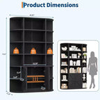 75Tall Bookshelf with Storage, 6-Tier 47 Wide Modern Farmhouse Standing Bookcase Cabinet Display Shelf Organizer for Home Office Living Room