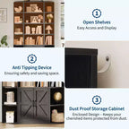 75Tall Bookshelf with Storage, 6-Tier 47 Wide Modern Farmhouse Standing Bookcase Cabinet Display Shelf Organizer for Home Office Living Room