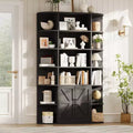 75Tall Bookshelf with Storage, 6-Tier 47 Wide Modern Farmhouse Standing Bookcase Cabinet Display Shelf Organizer for Home Office Living Room