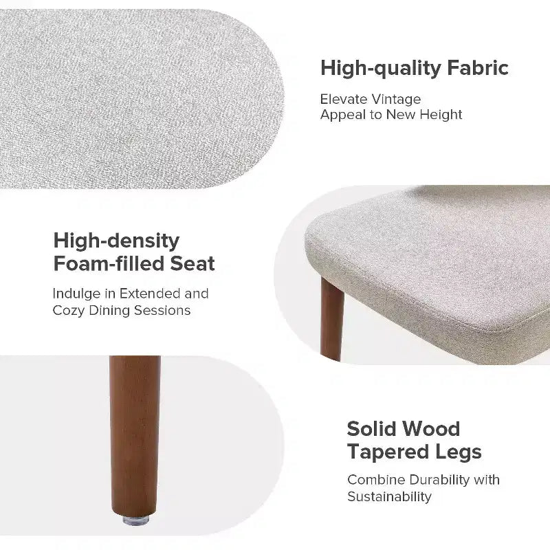Sedia da pranzo imbottita Ester Modern Mid-century - set da 4|ARTFUL LIVING DESIGNS