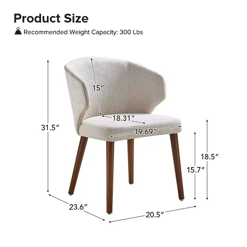 Sedia da pranzo imbottita Ester Modern Mid-century - set da 4|ARTFUL LIVING DESIGNS