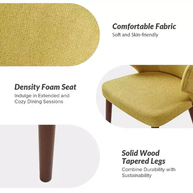Sedia da pranzo imbottita Ester Modern Mid-century - set da 4|ARTFUL LIVING DESIGNS