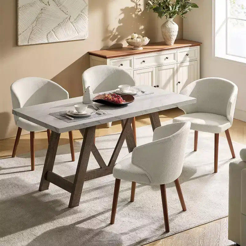 Sedia da pranzo imbottita Ester Modern Mid-century - set da 4|ARTFUL LIVING DESIGNS