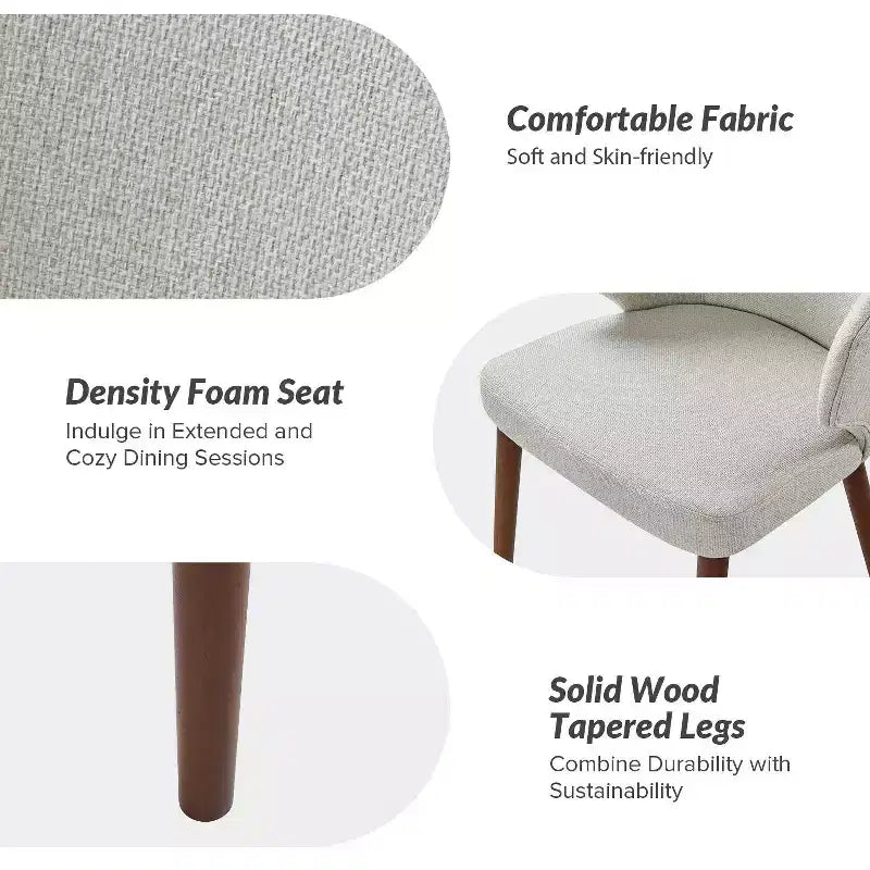 Sedia da pranzo imbottita Ester Modern Mid-century - set da 4|ARTFUL LIVING DESIGNS