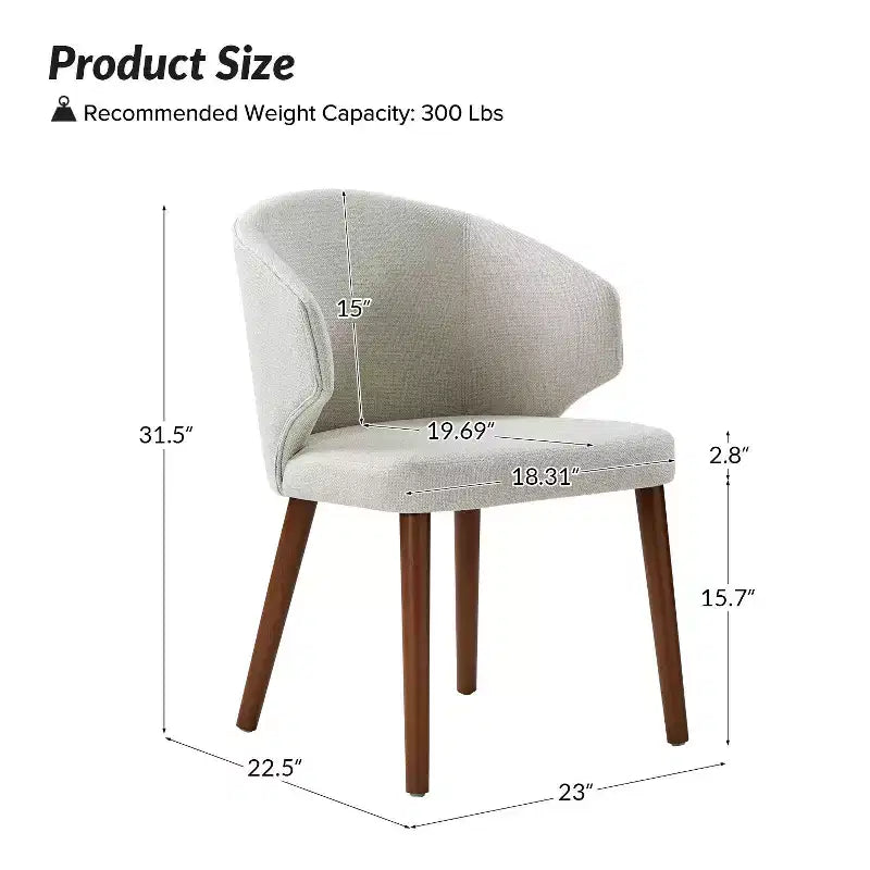 Sedia da pranzo imbottita Ester Modern Mid-century - set da 4|ARTFUL LIVING DESIGNS