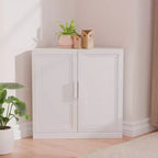 MAYEERTY Modern Solid Wood Double Doors Corner Storage Cabinet Efficient Storage for Home Cornei Libing Room White