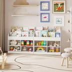 Libreria a 3 Ripiani per Bambini Costway con Scaffale Espositivo e 4 Scomparti per la Cameretta e la Stanza dei Giochi