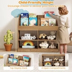 Libreria a 3 Ripiani per Bambini Costway con Scaffale Espositivo e 4 Scomparti per la Cameretta e la Stanza dei Giochi