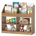 Costway 3-Tier Kid's Bookshelf w/Display Rack & 4 Compartments for Kids Room Playroom