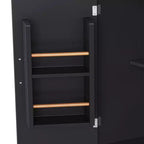 Isola da Cucina con Anta a Ribalta e Ruote, Carrello da Cucina con Cassetti e Scaffale, Isola da Cucina Mobile con Presa Elettrica
