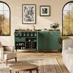 Mobile bar moderno con portabottiglie e credenza a buffet, ante in vetro scanalato e cassetti portaoggetti per cucina, sala da pranzo