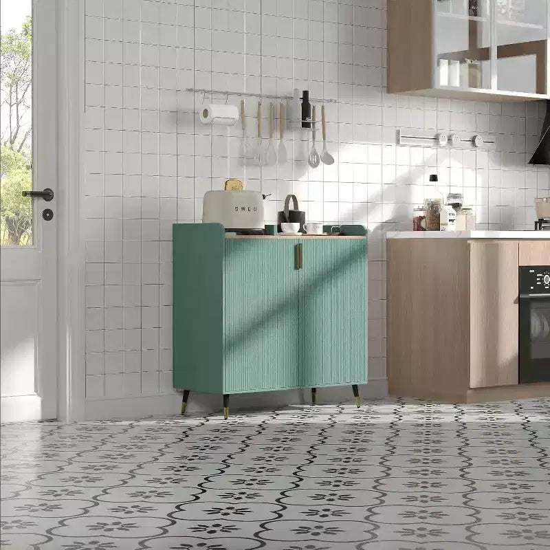 Mobile bar moderno con portabottiglie e credenza a buffet, ante in vetro scanalato e cassetti portaoggetti per cucina, sala da pranzo
